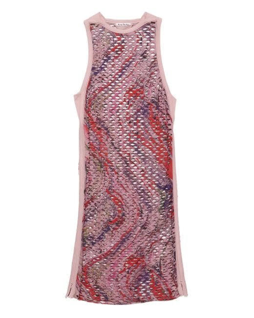 メンズ Acne メッシュ タンクトップ Red