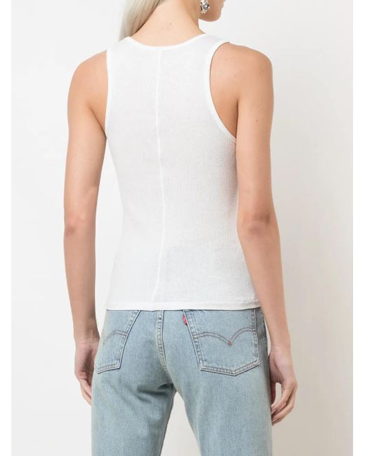 Wardrobe NYC Geribbelde Tanktop in het White