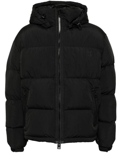 HUGO Black Water-Repellent Down Jacket for men
