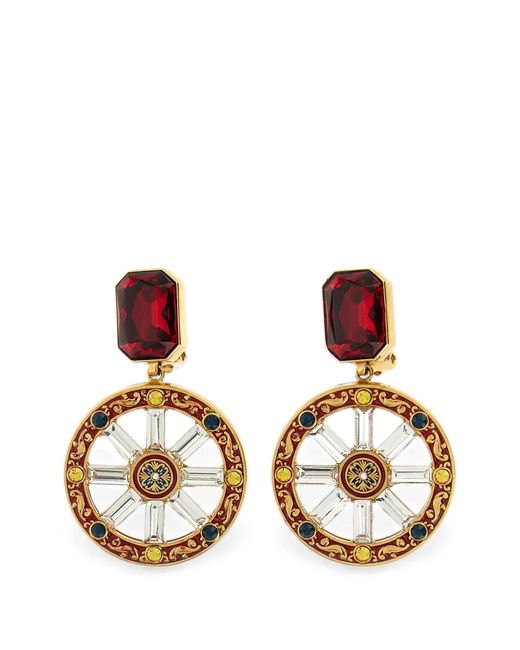 Dolce & Gabbana Metallic Crystal-Embellished Wheel Earrings