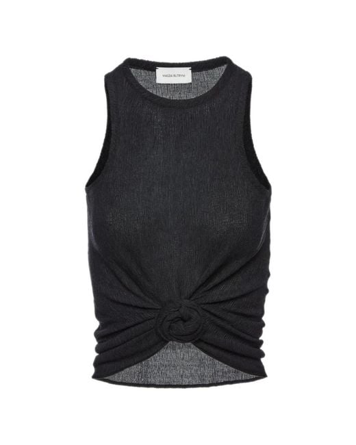 Magda Butrym Black Knot-Detail Tank Top