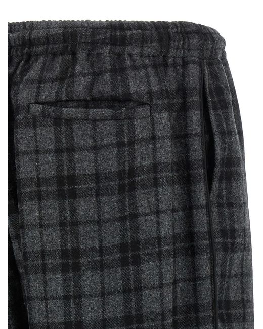 Willy Chavarria Black Ruff Rider Check-Pattern Trousers for men