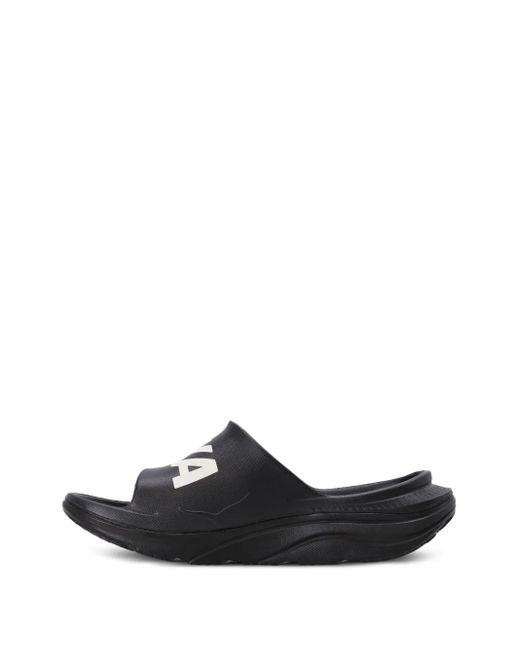Hoka One One Black Logo-Motif Slides