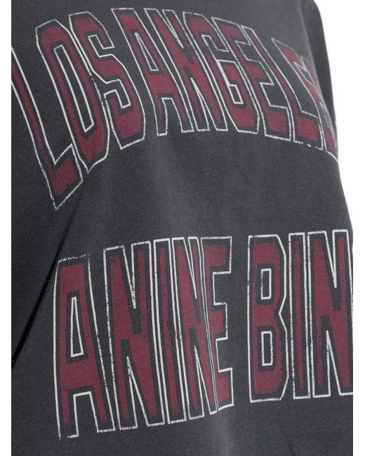 Anine Bing Blue Johnny Logo-Print T-Shirt