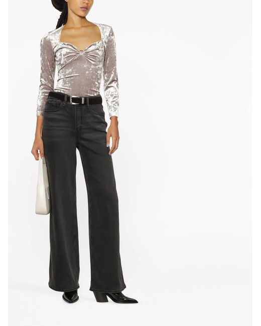 Isabel Marant Gray Gubaia Velvet Top