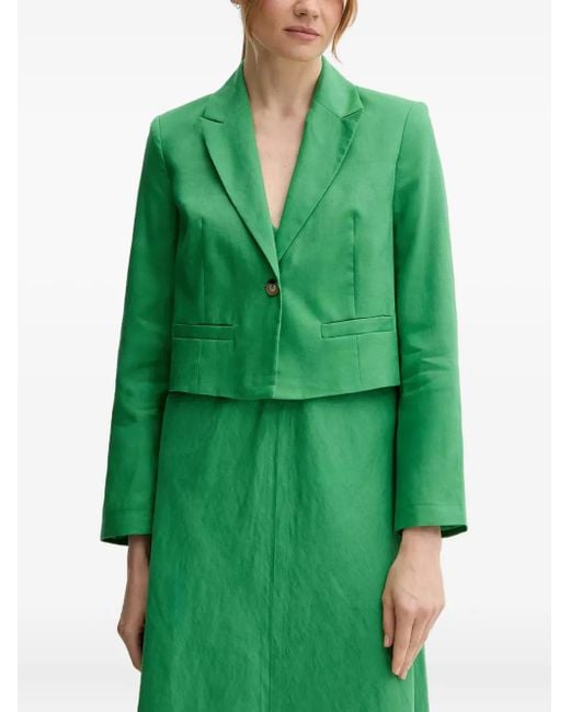 Benetton Women's Green Welt Pocket Blazer