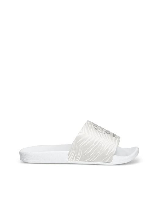 Just Cavalli White Logo-Detail Slides