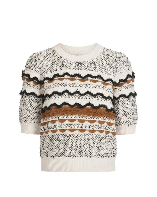 Ulla Johnson White Andira Ruffled Sweater