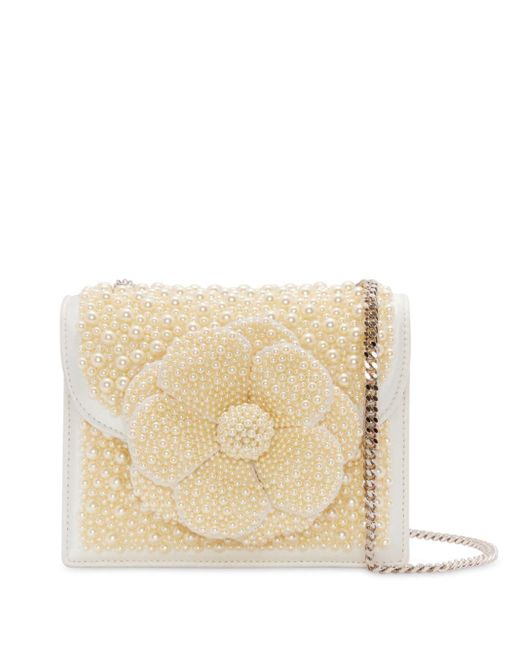 Oscar de la Renta Natural Tro Pearl-embellished Mini Bag