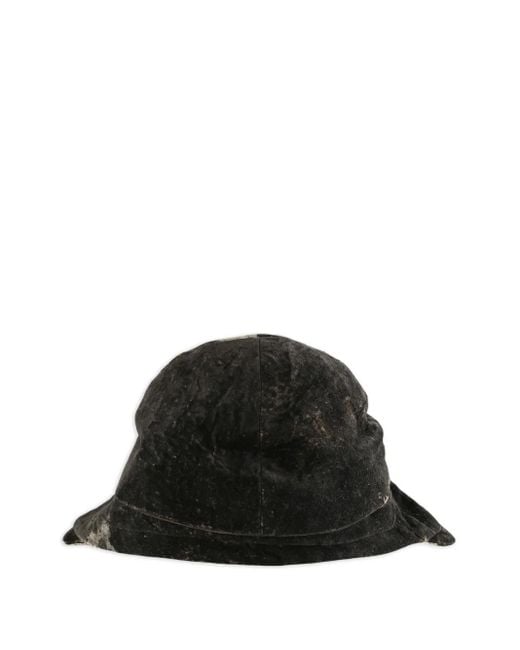 Ziggy Chen Black Velvet-Effect Hat for men