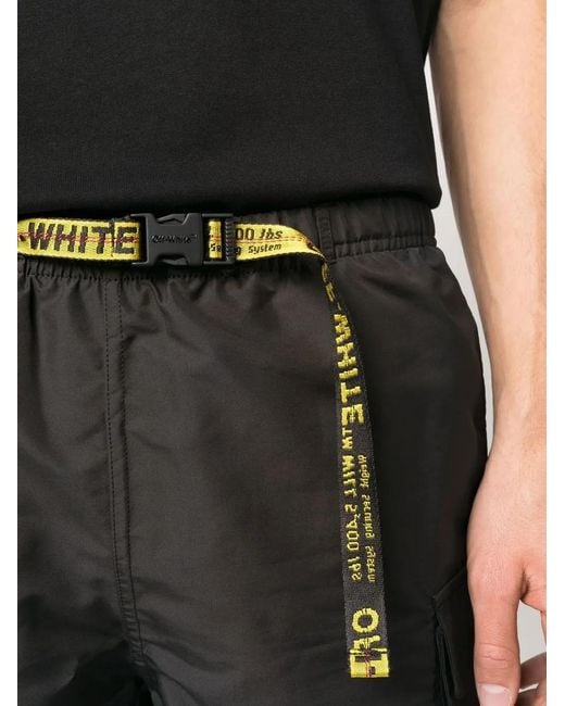 Off-White c/o Virgil Abloh Black Classic Industrial Belt Cargo Swim Shorts for men