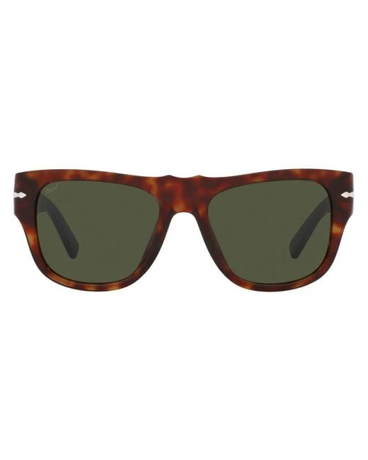 Persol Brown Tortoiseshell Rectangle-Frame Sunglasses for men