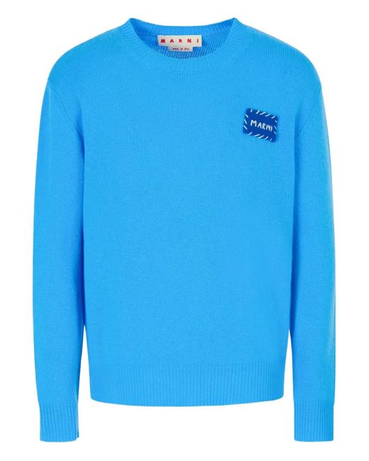 Jersey Con Cuello Redondo Y Parche Del Logo Marni de hombre de color Blue