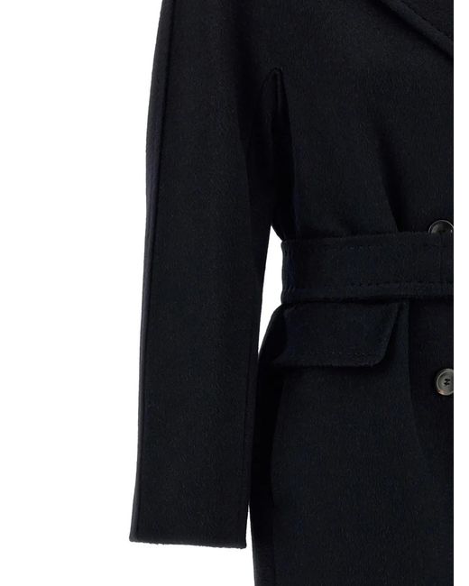 Max Mara Black Patreon Double-Breasted Coat