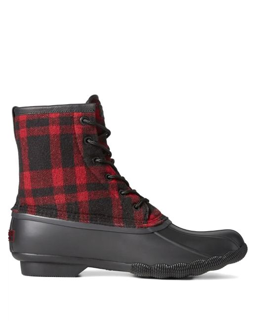 Sperry Top-Sider Brown Saltwater Plaid Duck Boots for men