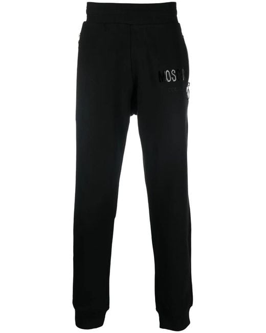 Moschino Black Slim-Cut Track Pants for men