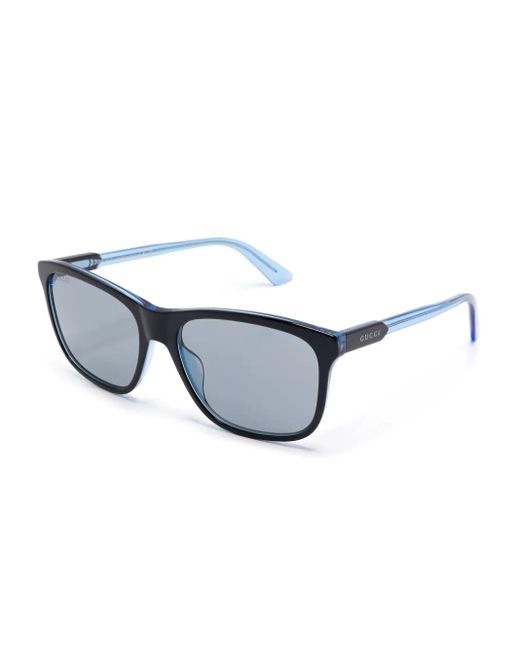 Gucci Blue Square-Frame Sunglasses for men