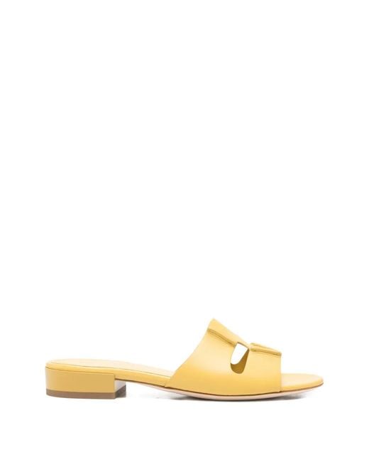 Rodo Metallic Cut-Out Leather Sandals