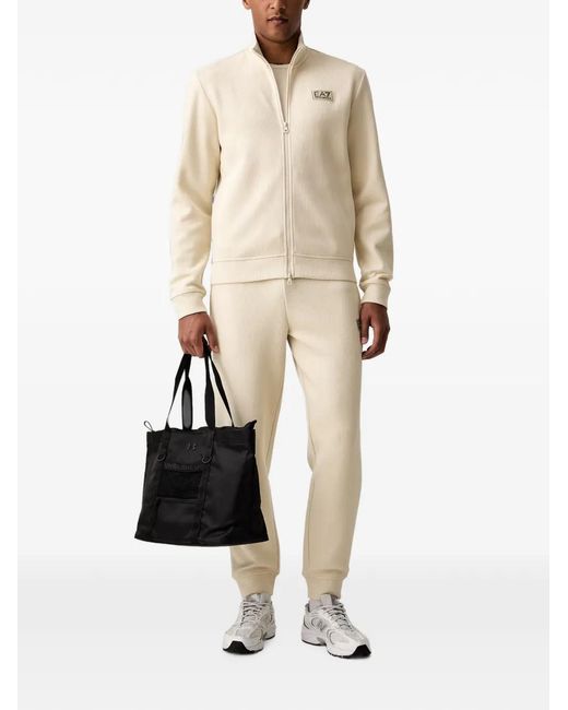 EA7 Natural Logo-Patch Zip-Up Sweater for men