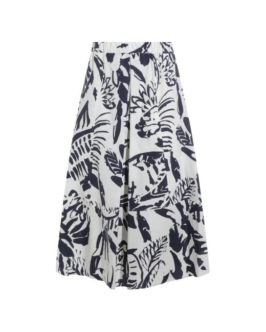 Antonelli White Floral-Print Skirt