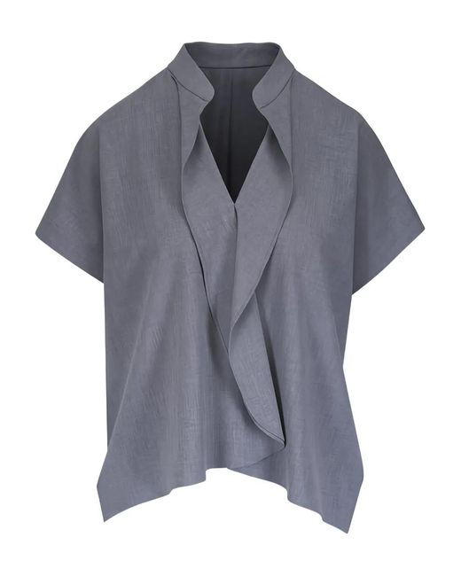 Zero + Maria Cornejo Gray Draped Top