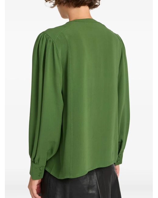 Yves Salomon Green Silk Shirt