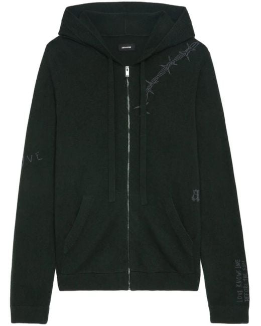 Sudadera Clash con capucha y cremallera Zadig & Voltaire de hombre de color Black