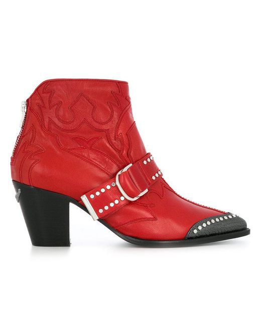 Zadig & Voltaire Red Cara Boots
