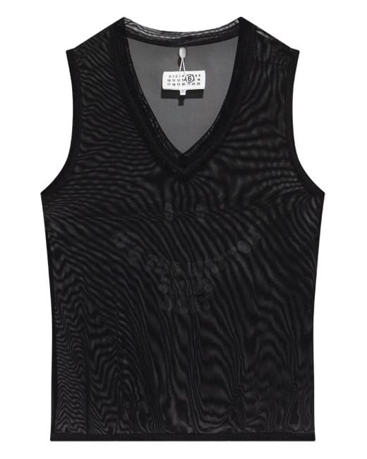 MM6 by Maison Martin Margiela Black Mesh Tank Top for men