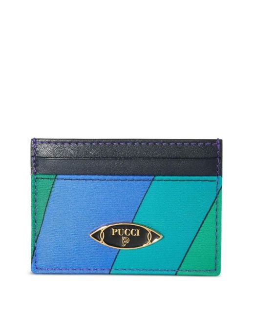 Emilio Pucci Blue Iride-Pattern Cardholder