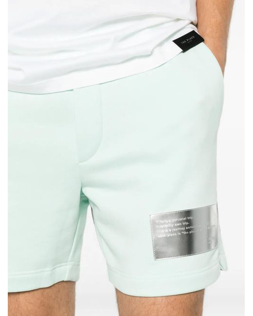 Low Brand Blue Logo-Patch Shorts for men