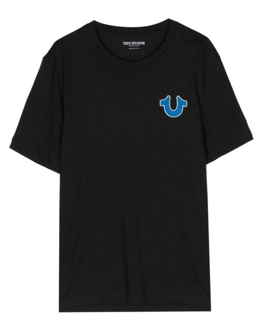 True Religion HS Puff Print News T-Shirt in Black für Herren