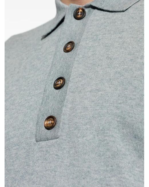 Eleventy Blue Buttoned Polo Shirt for men