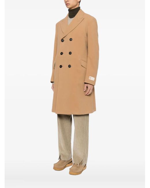 Massimo Alba Natural Double-Breasted Wool Coat for men
