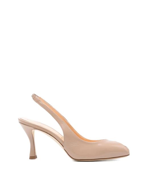 Chantal White Slingback Leather Sandals