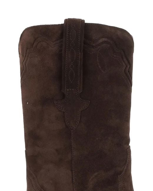 Paris Texas Brown Suede Square-Toe Boots