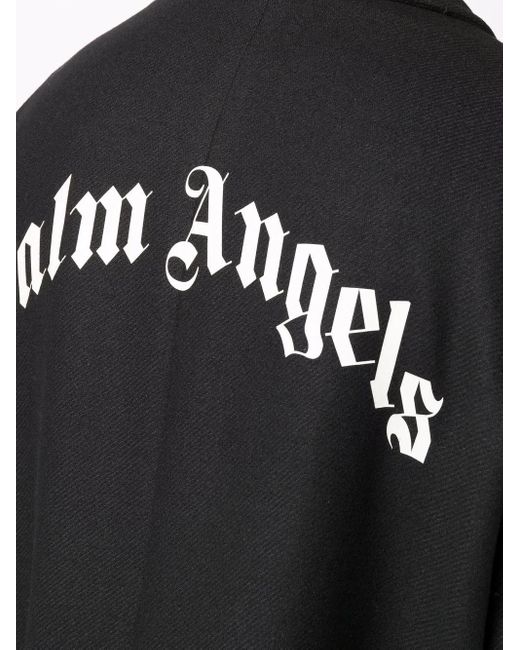 Palm Angels Black Wool Coat for men