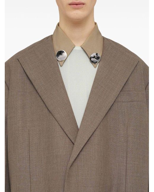 Blazer en laine à simple boutonnage Jil Sander pour homme en coloris Brown