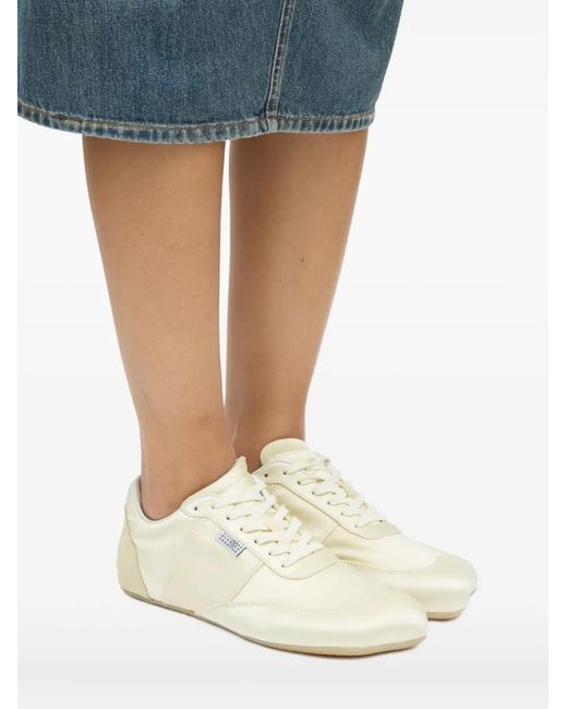 MM6 by Maison Margiela White Satin Factory Sneakers