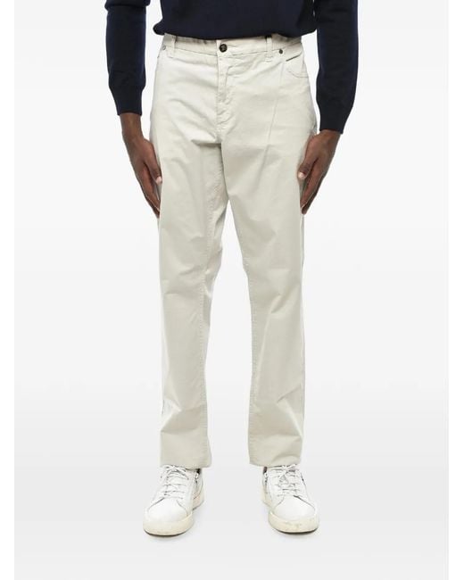 Corneliani White Belt-Loop Welt-Pocket Trousers for men