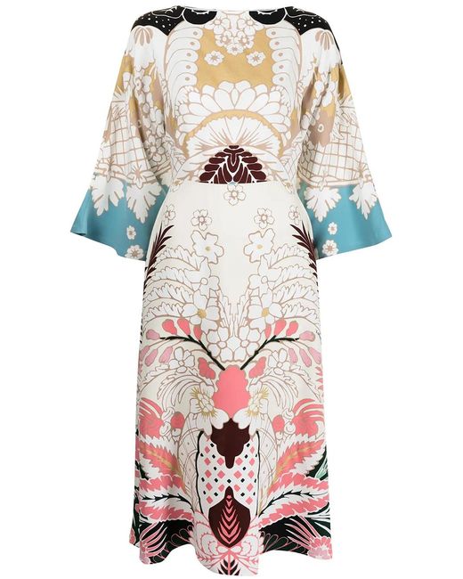 Valentino Garavani White Cady Printed Dress