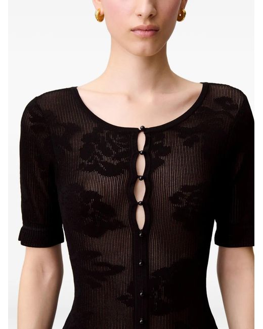 Claudie Pierlot Black Button-Fastening Mini Dress