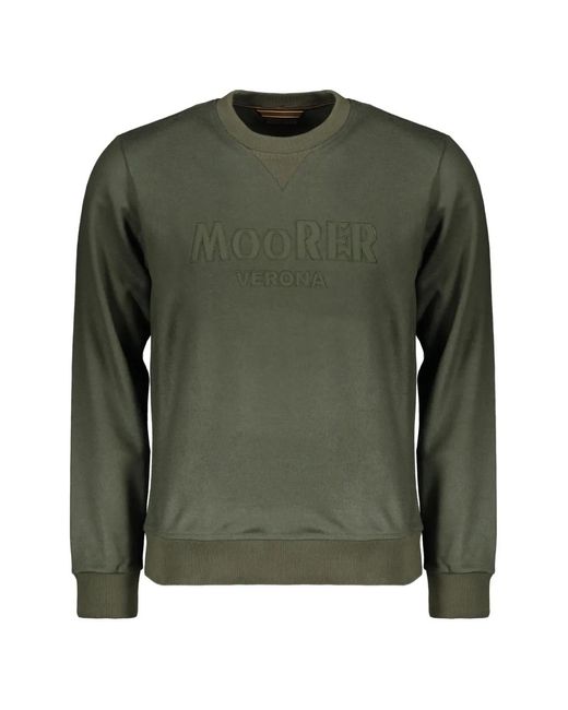 Moorer Green Logo-Embroidered Crew-Neck Sweatshirt for men