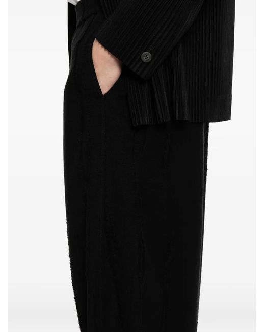 CROQUIS Black Cotton Knitted Trousers for men