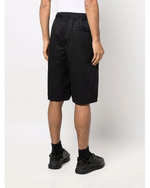 44 Label Group Black Debossed-Logo Shorts for men
