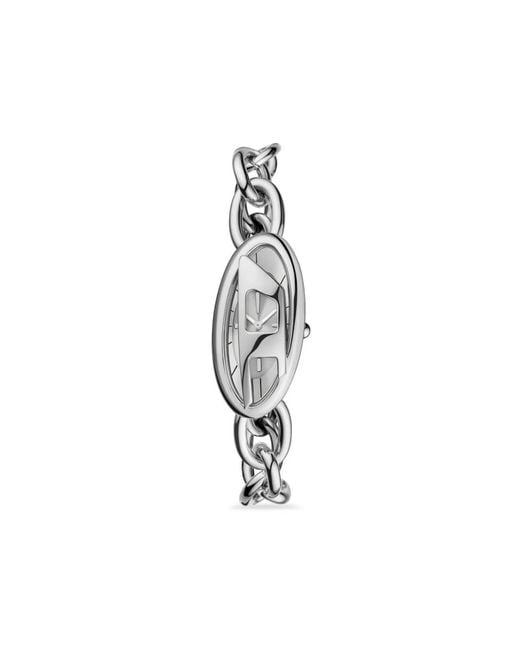 DIESEL White D-Era Two-Hand Stainless Steel Watch