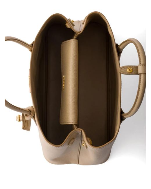 Prada Shopper Van Saffiano Leer in het Natural