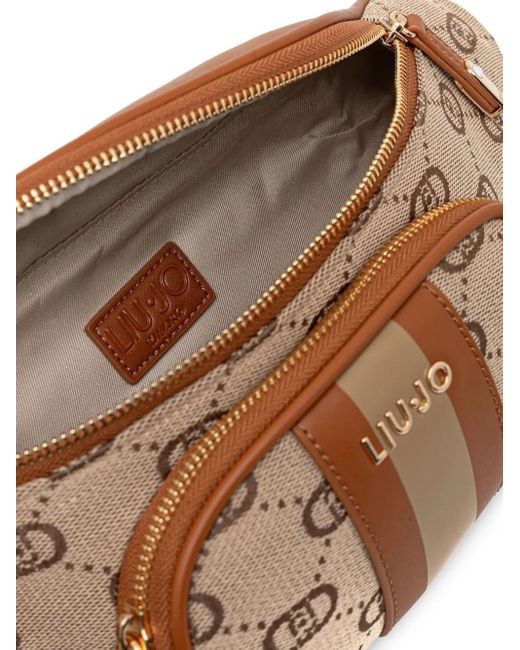 Liu Jo Brown Jacquard-Monogram Belt Bag