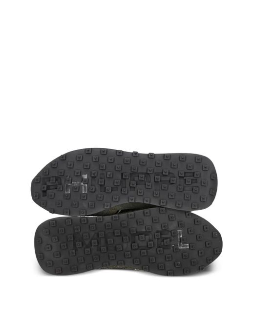 Philippe Model Gray Suede Leather Low-Top Sneakers With Panels for men