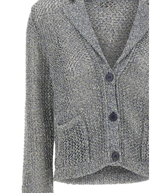 Kangra Gray Sequin Mesh Blazer